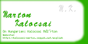 marton kalocsai business card